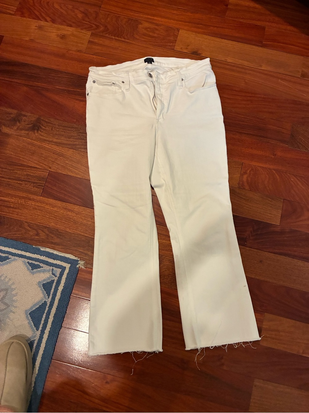 J. Crew White Wide Leg Jeans